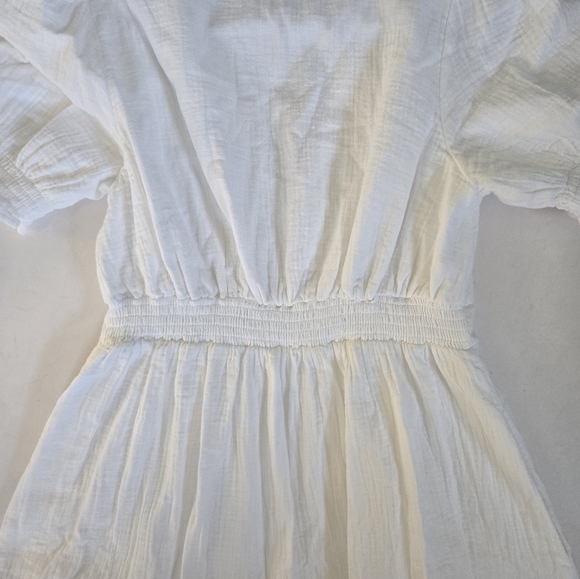 NWT Boden Anna Double cloth Midi dress white cotton gauze ruching sz 6P - Picture 13 of 14